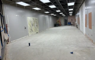 Interior renovation construction project progress