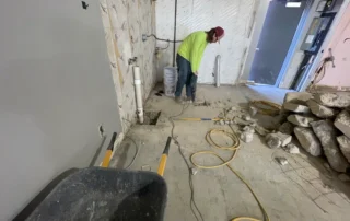 Interior renovation construction project progress