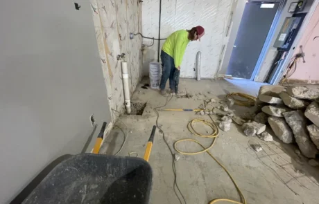 Interior renovation construction project progress