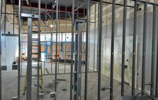 Interior renovation construction project progress
