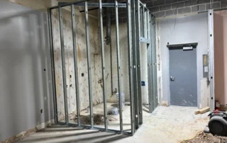 Interior renovation construction project progress