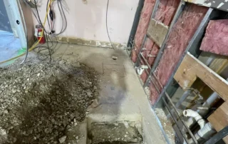 Interior renovation construction project progress