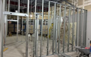 Interior renovation construction project progress