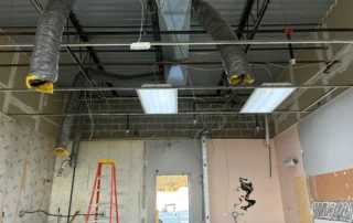 Interior renovation construction project progress
