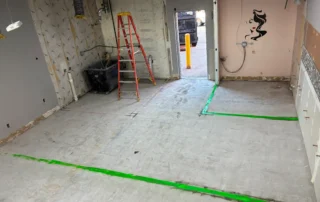 Interior renovation construction project progress
