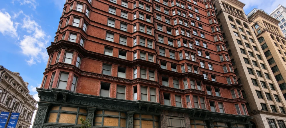 Historic building exterior for the St. Louis Chemical Building