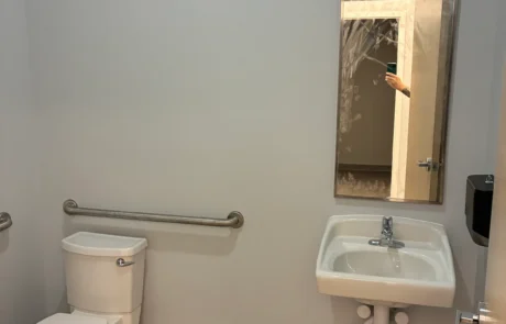 Post-construction snapshot of private restroom