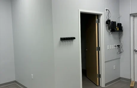Post-construction snapshot of interior room and hallway